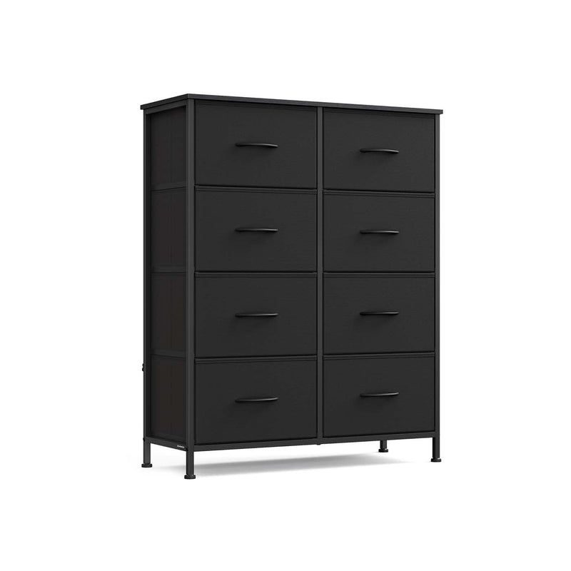 Ink black 8-drawer fabric chest of drawers