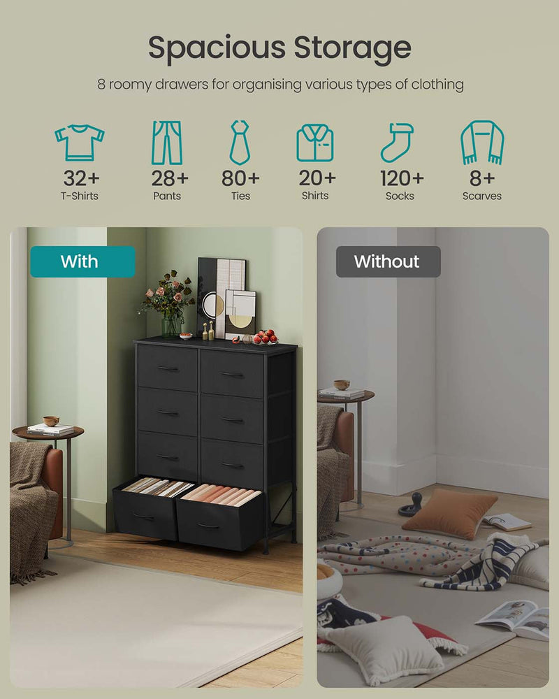 Chest of drawers styled in a bedroom setting