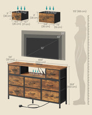 Dimensions diagram showing 113.8 cm width, 30 cm depth, 68.1 cm height and drawer load limits