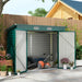 Image of a green 8x4ft Metal Garden Storage Shed With Pent Roof