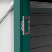 Image of a green 8x4ft Metal Garden Storage Shed With Pent Roof