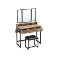 Vanity Dressing Table with Mirror and Padded Stool for Bedroom and Makeup by Vasagle