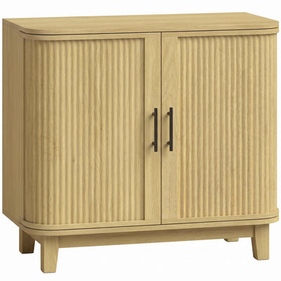 Homcom 80cm oak sideboard, front three-quarter studio shot