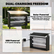 Solar Bug Zapper for Automatic Mosquito Control in Large Gardens or Patios Black Outsunny