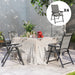 Set of Four Folding Outdoor Chairs Black and Grey Lightweight by Outsunny