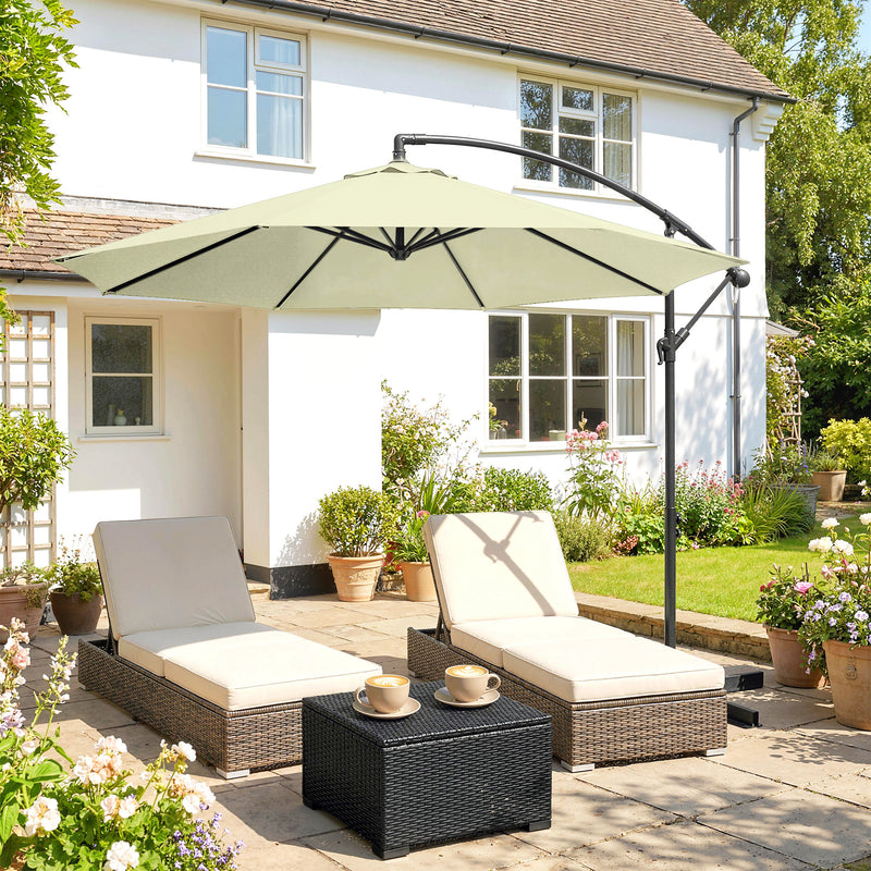Cantilever Parasol for Garden Dining and Relaxing with Adjustable Shade With UPF 30+ UV Protection, Beige