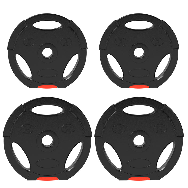 Weight Plates Set with 7.5kg and 5kg Cast Iron Discs for Home Gym Training Black AOSOM