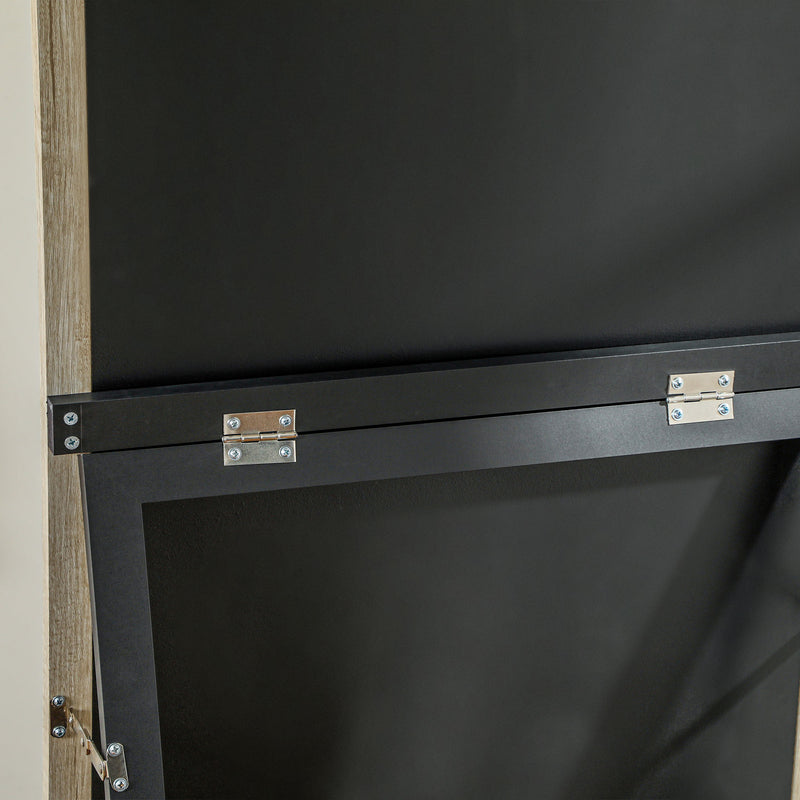 Two Tone Full Length Mirror White and Oak Effect 162 cm Tall Modern Bedroom Decor