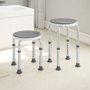 Height Adjustable Swivel Shower Chair With Non Slip Feet For Elderly And Disabled, Grey Homcom