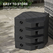 Black Heavy Duty Cantilever Parasol Base Weights Set of 4 Holds 80kg Sand or 60kg Water
