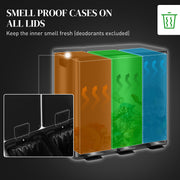 Black 45L Triple Kitchen Pedal Bin with Soft Close Lid and Removable Inner Buckets by HOMCOM