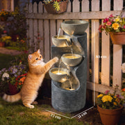 Water Fountain with LED Lights for Relaxing Indoor or Garden Spaces Stone Effect Outsunny