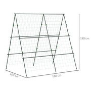 Adjustable Garden Trellis Frame for Climbing Plants Vegetables and Flowers Green AOSOM