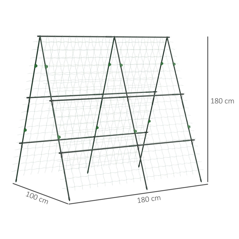 Adjustable Garden Trellis Frame for Climbing Plants Vegetables and Flowers Green AOSOM