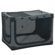 Foldable Dog Crate for Travel and Home with Mesh Panels and Washable Pad Army Green AOSOM