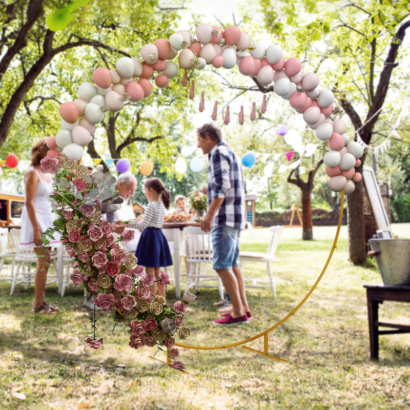 Metal Wedding Arch for Garden or Home Events with Stable Frame Gold AOSOM