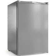 Grey 84.8L mini freezer, front three-quarter studio view