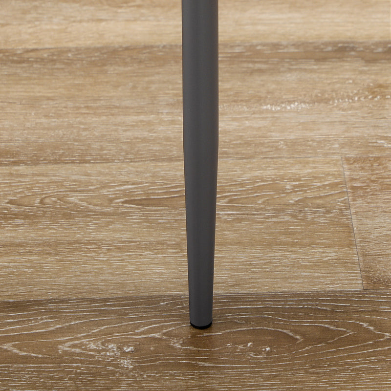 5 Piece Dining Table Set With Glass Top And Faux Leather Chairs For Kitchen Grey