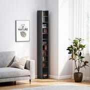 Tall Black CD Storage Tower Holds 204 Discs Slim Media Shelf Unit by HOMCOM
