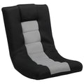 Folding Floor Chair With Swivel Base And Adjustable Backrest For Lounge Comfort Black AOSOM