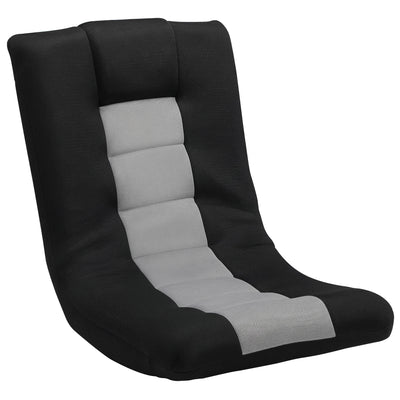 Folding Floor Chair With Swivel Base And Adjustable Backrest For Lounge Comfort Black AOSOM
