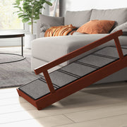 Pet Ramp for Beds and Sofas with Non Slip Surface and Guardrails for Older Pets Brown and Grey AOSOM