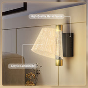 Black LED Wall Lights 2 Pack with Adjustable Colour Temperature for Bedroom or Hallway