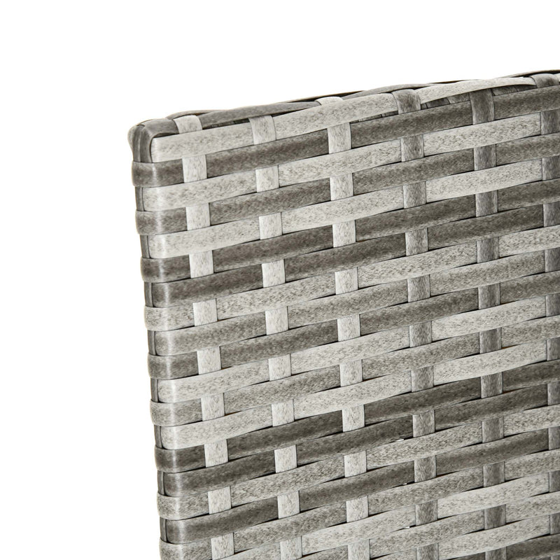 Set of 2 Rattan Garden Rocking Chairs with Cushions and Armrests for Patio Use, Light Grey