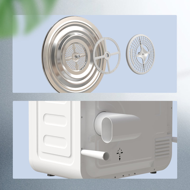 Portable 4kg Vented Tumble Dryer with Smart Sensor Timer and 5 Modes for Small Spaces White