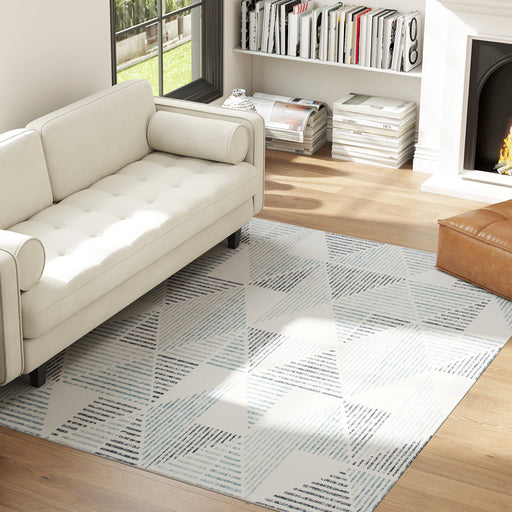 Large Geometric Area Rug Non Slip Washable Carpet for Living Room or Bedroom Multi Coloured