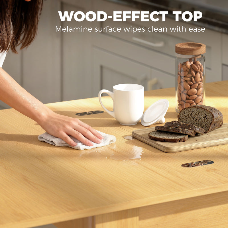 Compact Dining Table for Two Ideal for Small Kitchens or Flats White Wood Effect