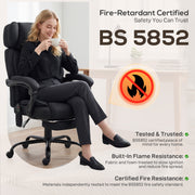 Massage Office Chair with Lumbar Heat and Reclining Back for Desk Comfort Black AOSOM