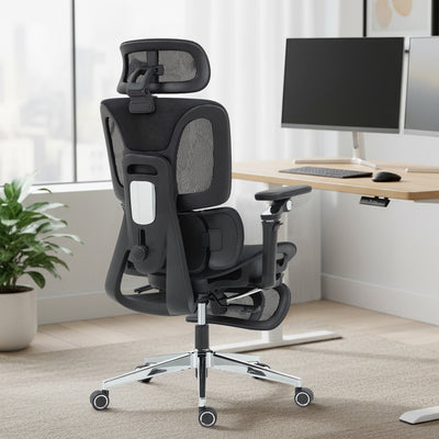 Ergonomic High Back Mesh Office Chair With Lumbar Support For Home Or Work, Black AOSOM