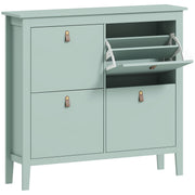 Green Modern 4 Drawer Shoe Cabinet with Ample Storage for Hallways by HOMCOM