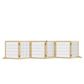 Freestanding Wooden Dog Gate With Support Feet For Doorways Or Stairs Natural Tone