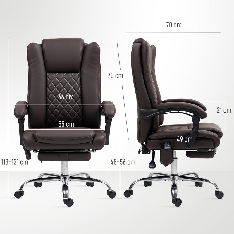 Dark Brown Executive Office Chair with 6 Point Massage and Heating Function