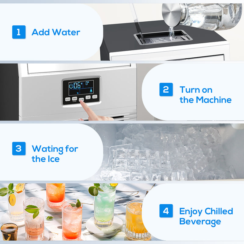 Freestanding Commercial Ice Maker Machine 30kg 24H with Digital Control by HOMCOM