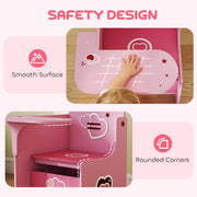Kids Table and Chair Set With Storage Bins For Play and Learning Activities Pink AOSOM