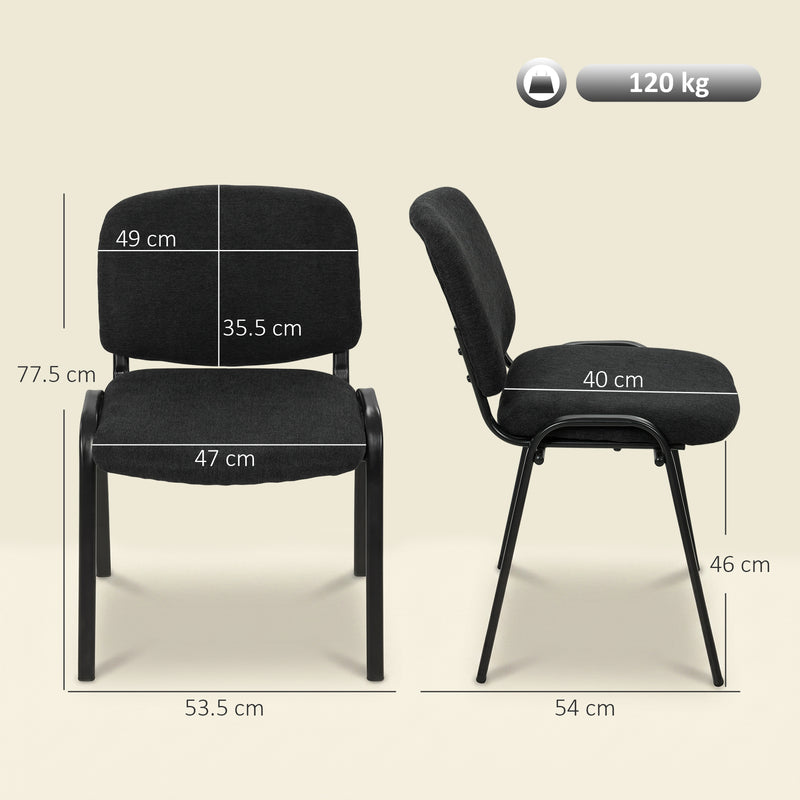 Stackable Office Visitor Chair for Easy Storage and Clutter-Free Workspace Black