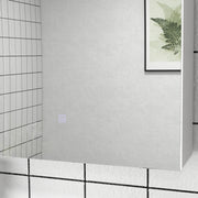 Bathroom Mirror Cabinet with LED Light and USB Charging Adjustable Shelf White