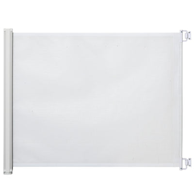 Retractable Dog Stair Gate for Doorways and Hallways Easy to Use Pet Barrier White