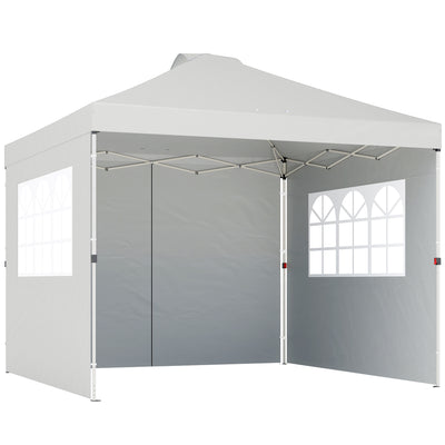 3x3m Pop Up Gazebo with Sidewalls and Windows for Outdoor Events and Shelter Outsunny