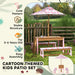Kids Picnic Table Set with Foldable Umbrella Cushions Storage Boxes Flamingo Design Pink by AIYAPLAY