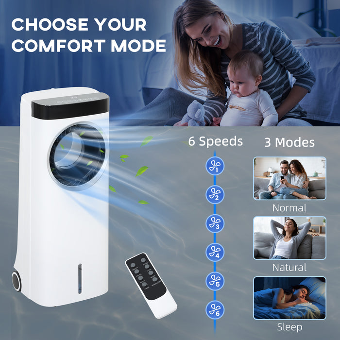 Bladeless 4-in-1 Portable Air Cooler with Humidifier Remote and Timer by HOMCOM