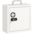 Medicine Cabinet with Lock for Secure Family Storage and Easy Wall Mounting White Grey