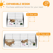 Eight Panel Metal Puppy Playpen Fence For Small Dogs Indoor And Outdoor Use Black