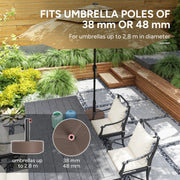 Round Garden Parasol Base Heavy Duty Umbrella Stand Holds Up to 20kg Black by Outsunny