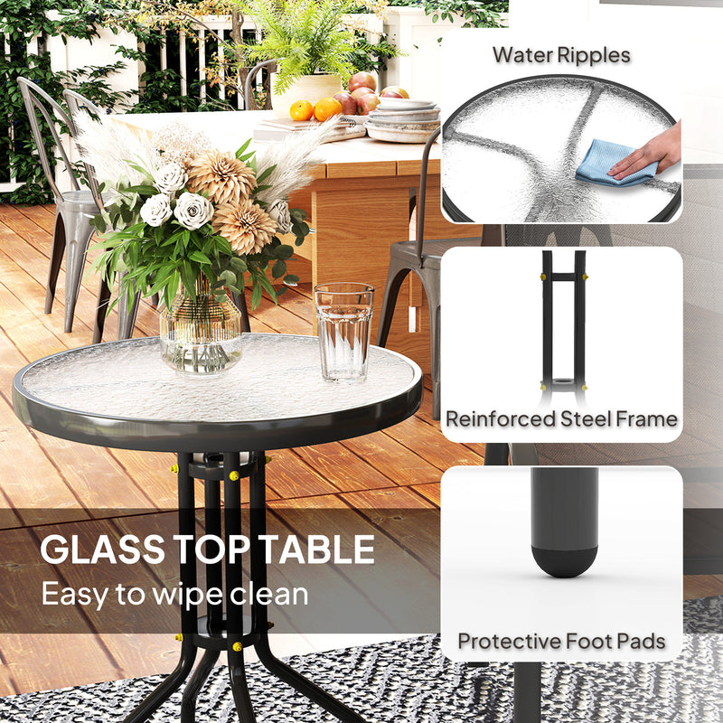 Three Piece Outdoor Garden Furniture Set in Black by Outsunny