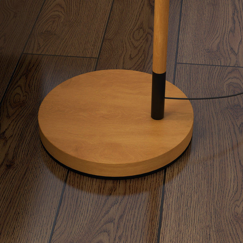 Metal Floor Lamp with Rotating Shade and LED Bulb for Living Room or Bedroom, Brown