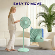 Standing Fan with Remote Control and Timer for Quiet Home Cooling Green AOSOM
